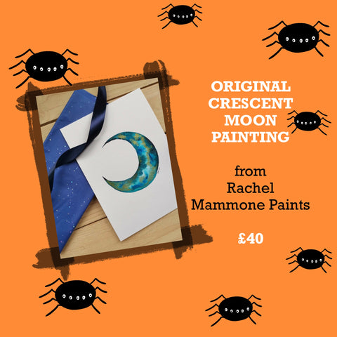 Original Crescent Moon Painting Rachel Mammone Paints
