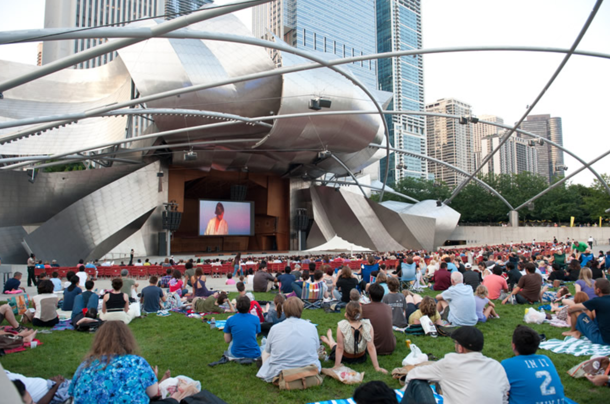Image of the Jay Pritzker Pavilion in the City of Chicago