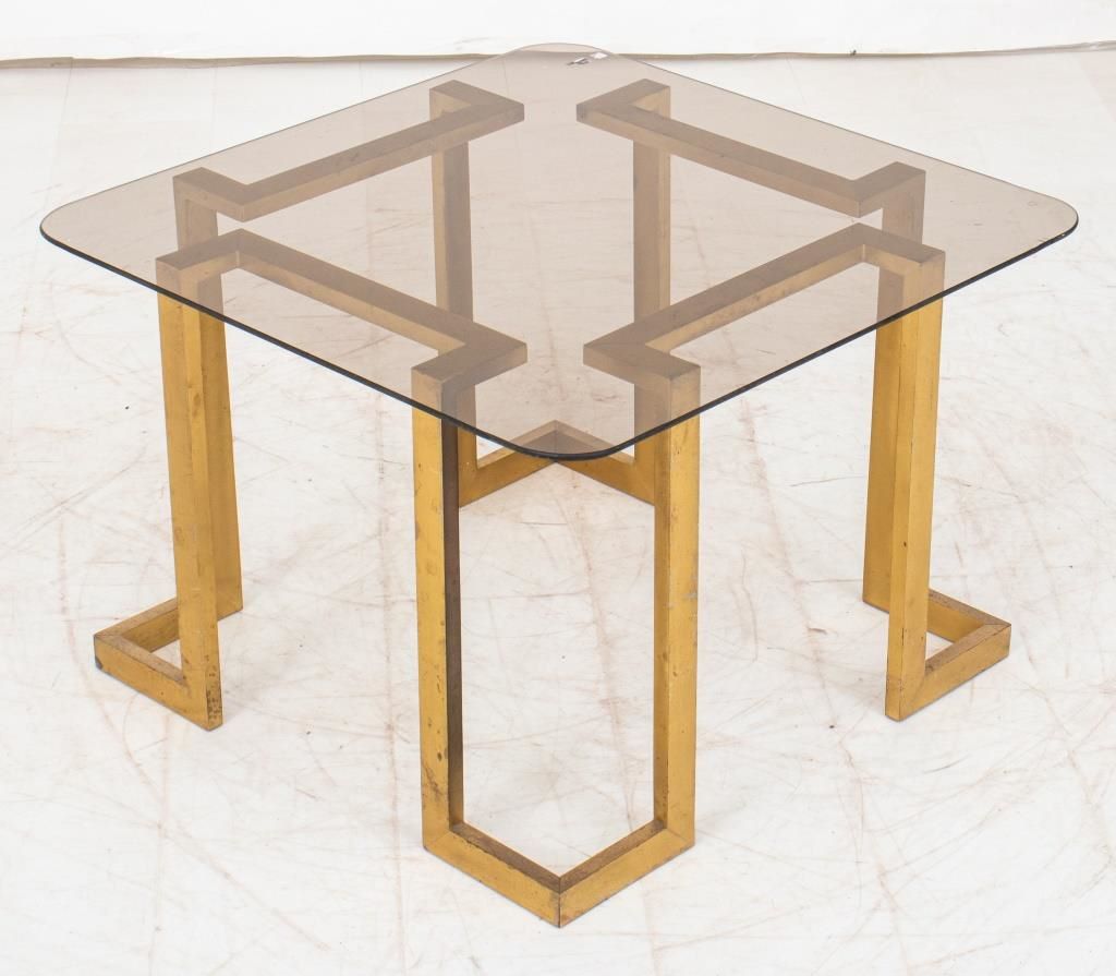 Maison Ramsay Style Brass &amp; Glass Side Table