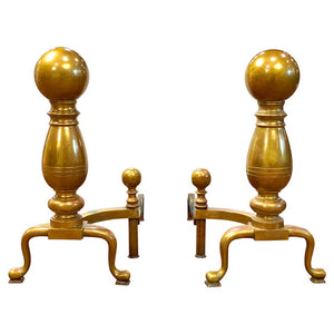 The Harvin Co., Pair of Chippendale Style Brass Andirons (Lot 288 - The May  Estate AuctionMay 2, 2020, 9:00am)