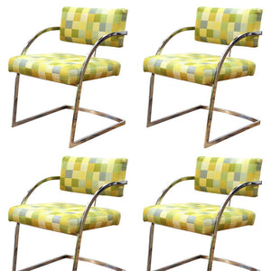 Baughman Style Modern Chromed Metal Dining Chairs (6788131061917)