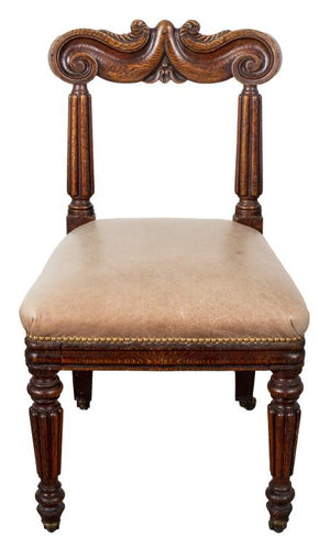Riya Hollywood Regency Cream Upholstered Oval Back Dining Side Chair
