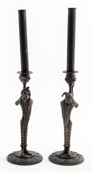 Pair of Antique Brass Candleholders with Dolphin Handles For Sale at  1stDibs  antique brass candle holders, antique candle holder with handle,  vintage candle holders