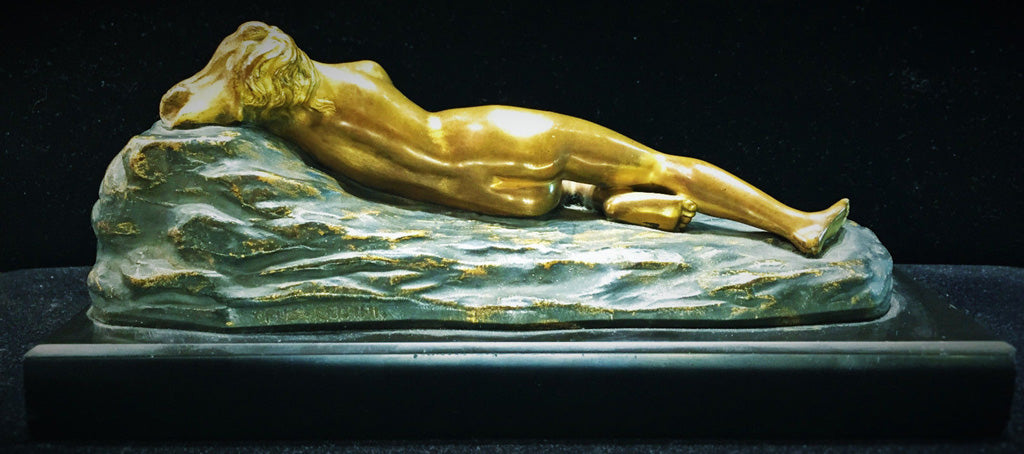 Opus Cellini Female Nude Bronze Sculpture in American Art Deco