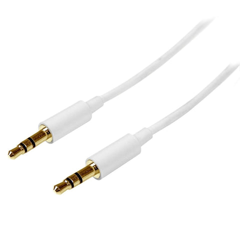 Startech 3m White Slim 3.5mm Stereo Audio Cable - Male to Male