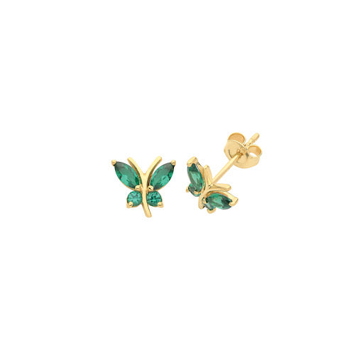 emerald butterfly earrings