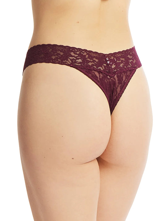 Signature Lace Original Rise Thong Lush Green