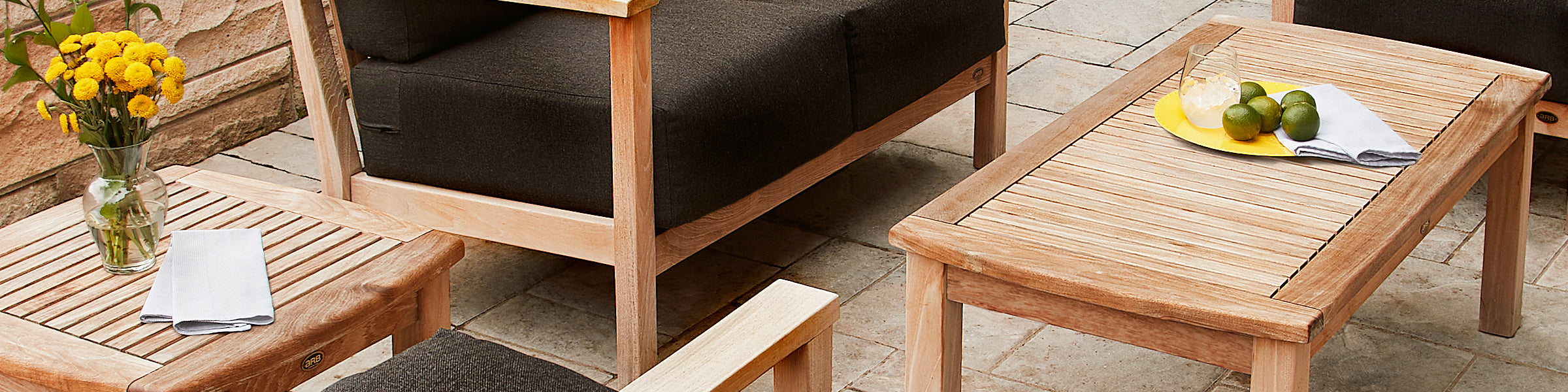 Teak wood side and coffee tables