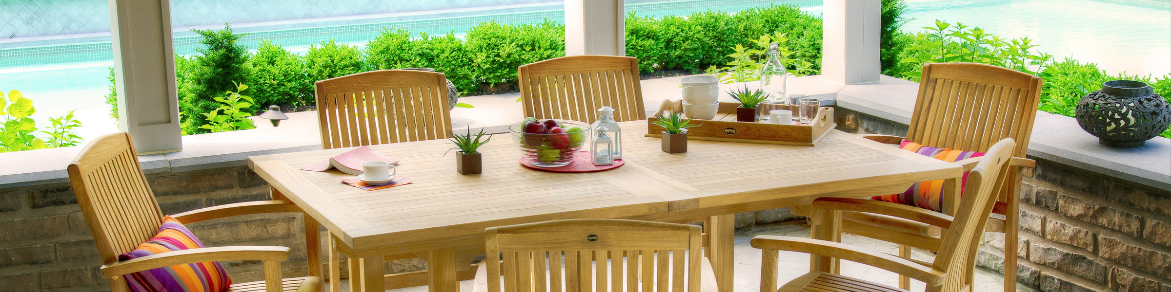 Teak wood patio extension table