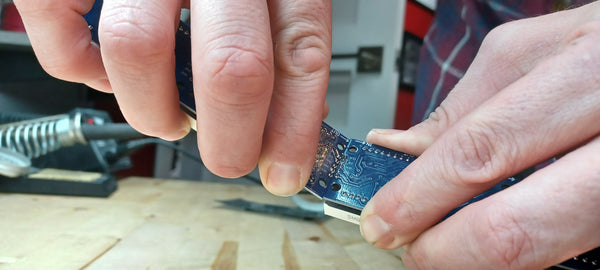 Bend the LED displays beyond a straight line to ensure a strong connection