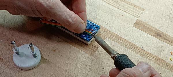 Solder your wires to their respective pads