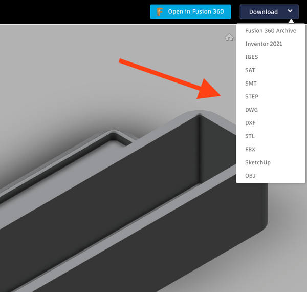 STEP File Download for 3D model