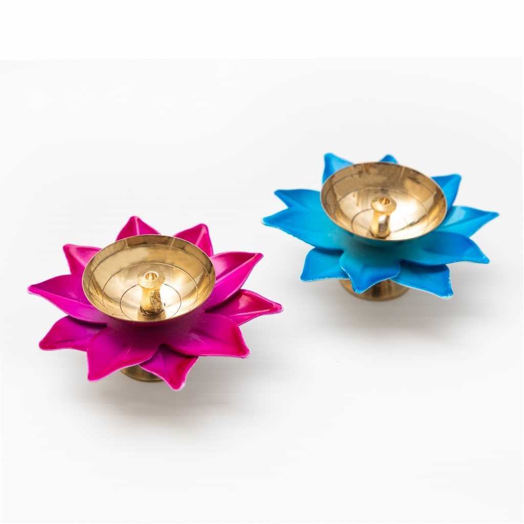 brass diya set