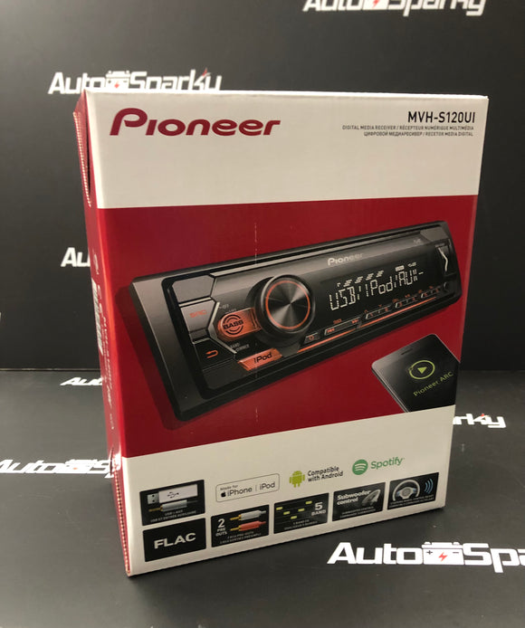 Pioneer MVH-S120UI USB Compatible with Apple and Android devices (SHALLOW / SHORT CHASSIS RADIO ideal for Tractors & Diggers but will fit Cars, Vans, 4x4, etc.)