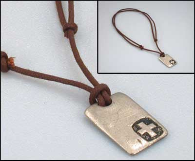 leather necklace with dog tag