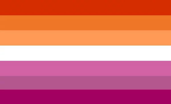 A photo of the lesbian pride flag.