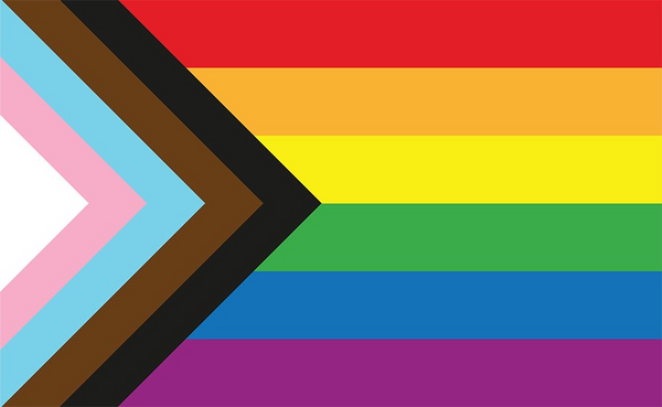 The 2017 version of the gay pride flag designed in Philadelphia o include brown and black stripes.