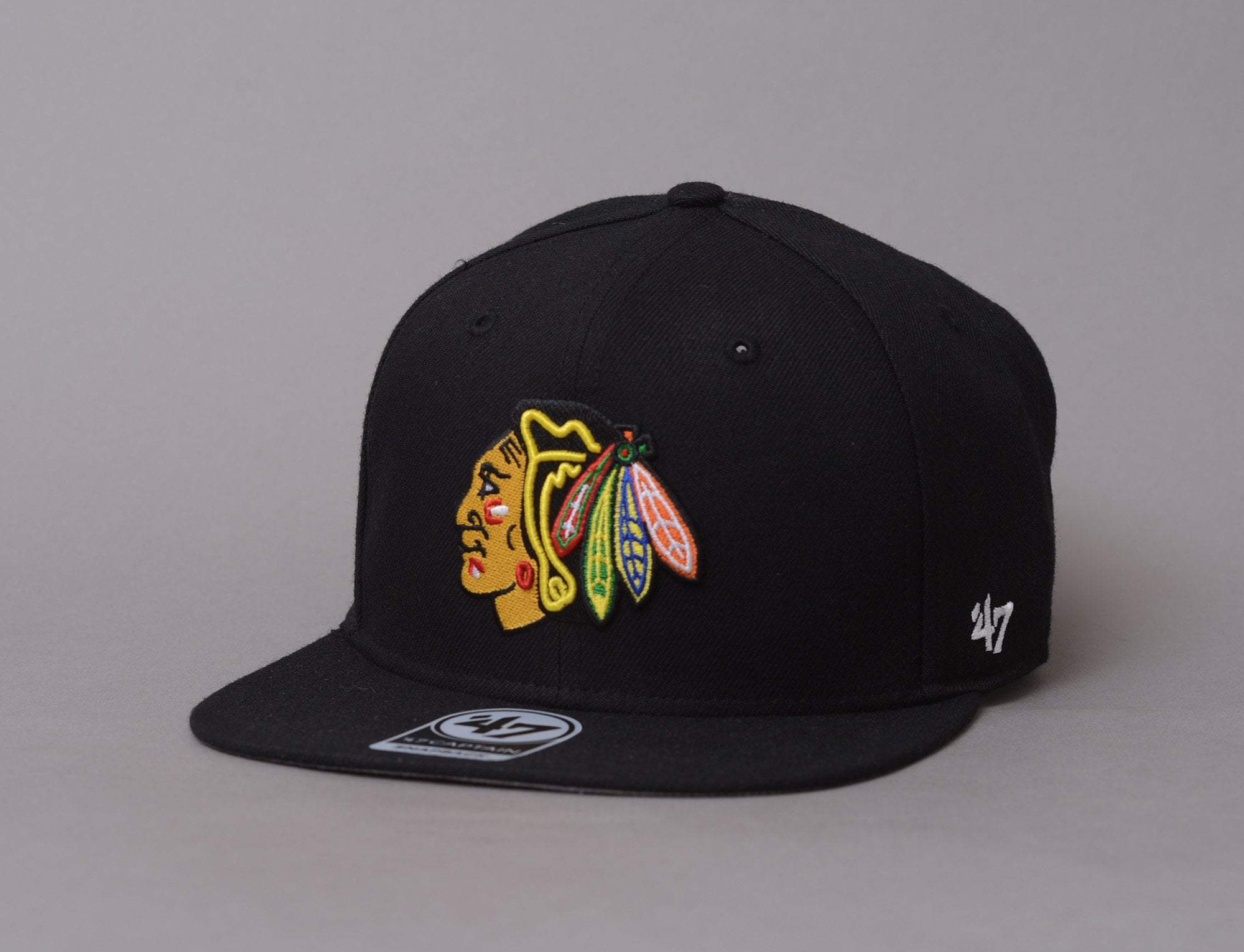 Cap Snapback 47 Sure Shot Chicago Blackhawks Black 47 Snapback Cap / Black / One Size