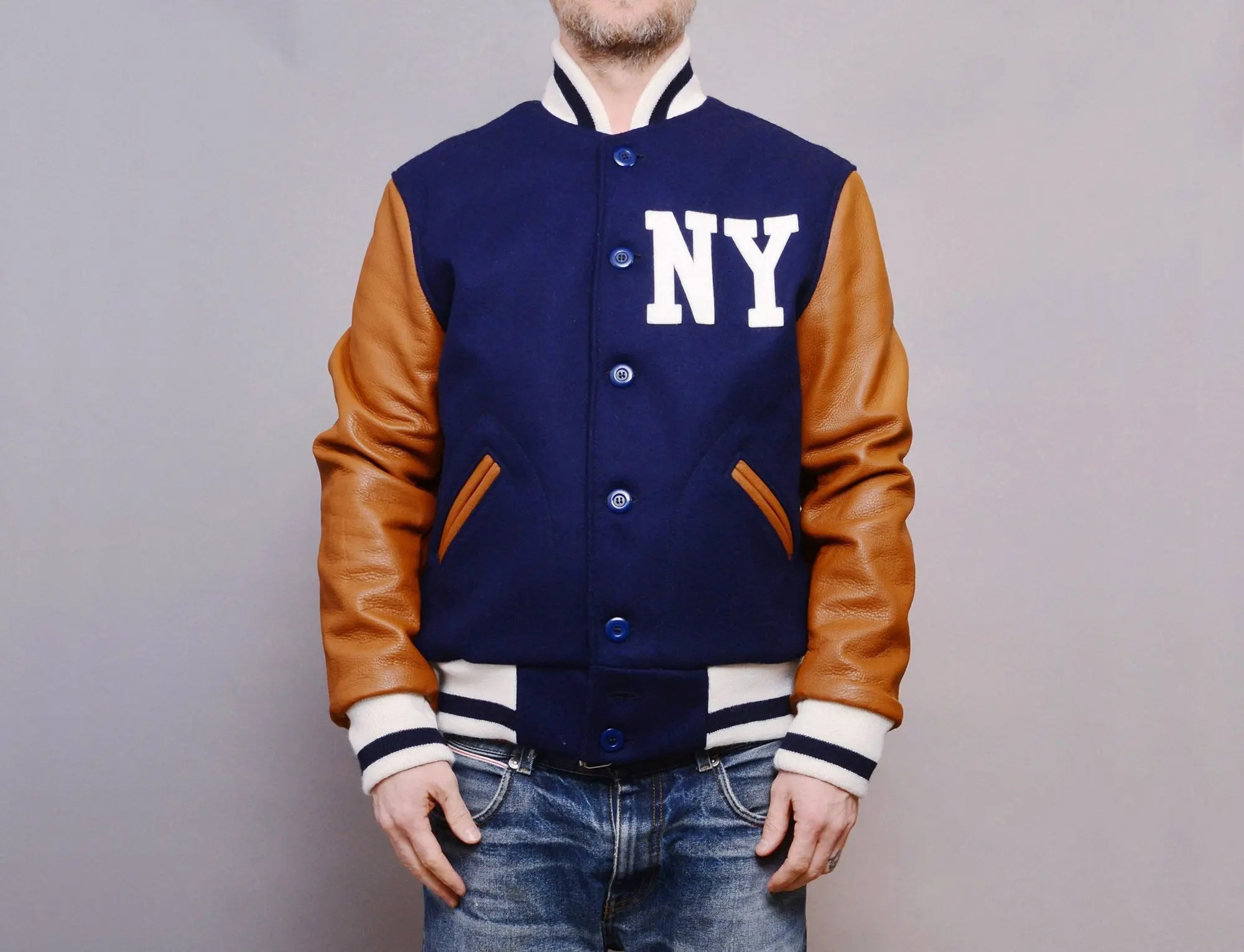 Clothing Jacket Ebbets Wool/Leather Authentic Jacket - New York Black Yankees 1940, Negro National League Ebbets Field Flannels