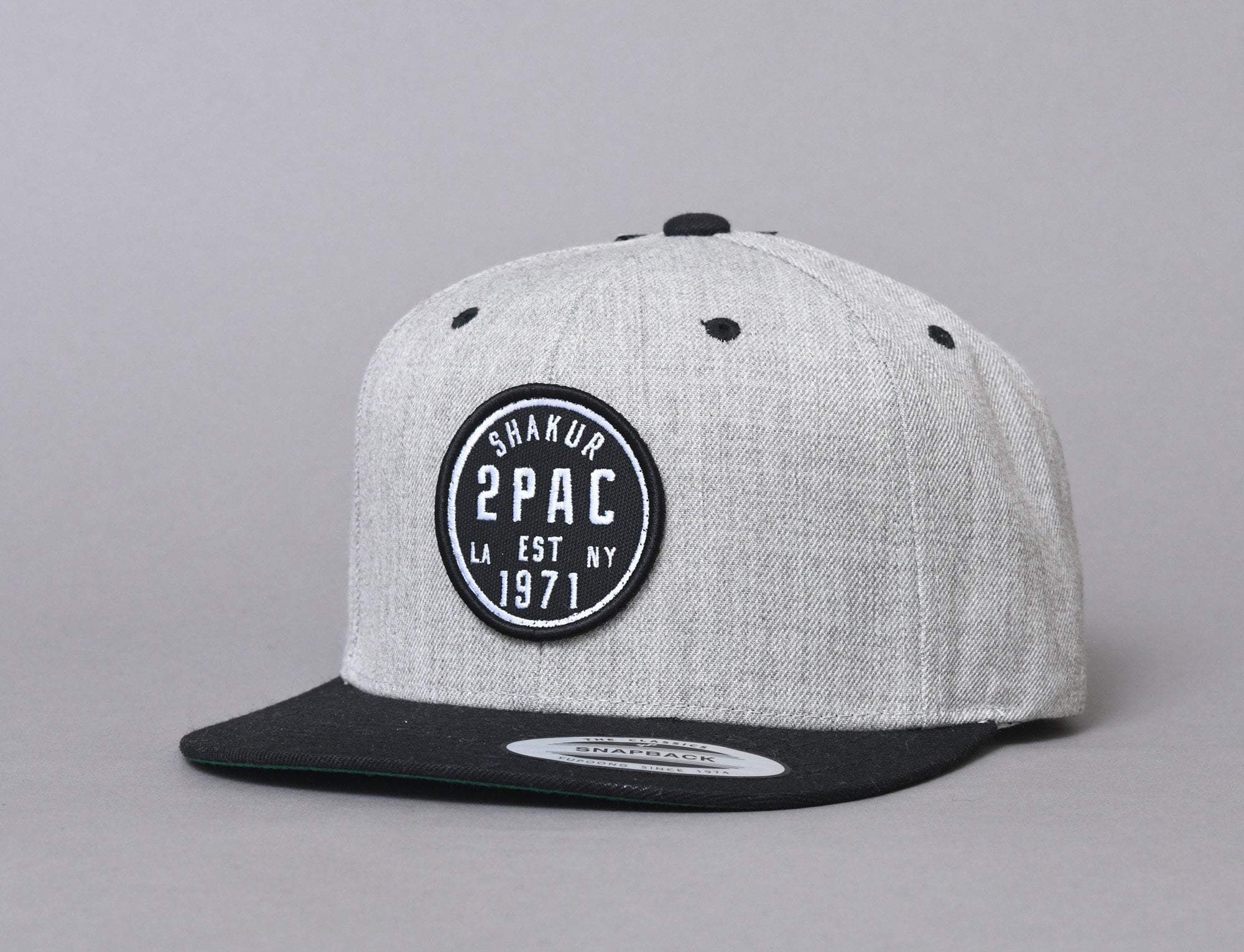 Cap Snapback 2Pac Shakur MT499 Heather Grey/Black Mr Tee Snapback Cap / Grey / One Size