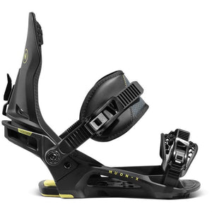 The Nidecker Muon-X snowboard bindings (side view) are available at Mad Dog's Ski & Board in Abbotsford, BC. 