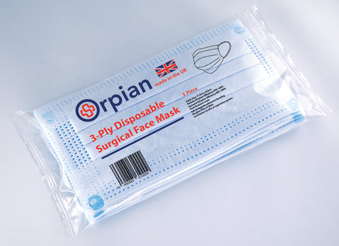orpian medical surgical face masks uk made cheap affordable disposible