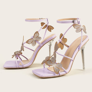 Purple Butterfly Detail High Heels - Trendo Chic