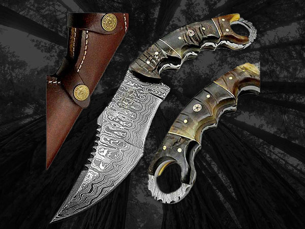 Image d'un couteau Damas conçu pour la chasse