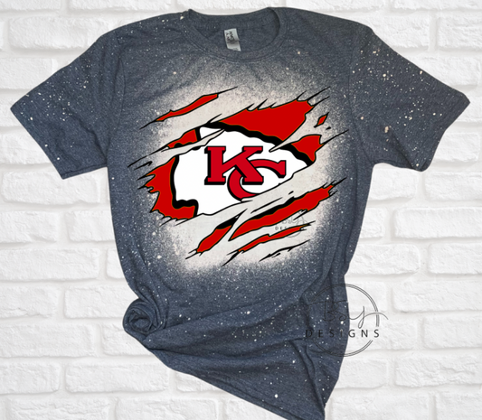 Rustic KC Chiefs Bleached Tee