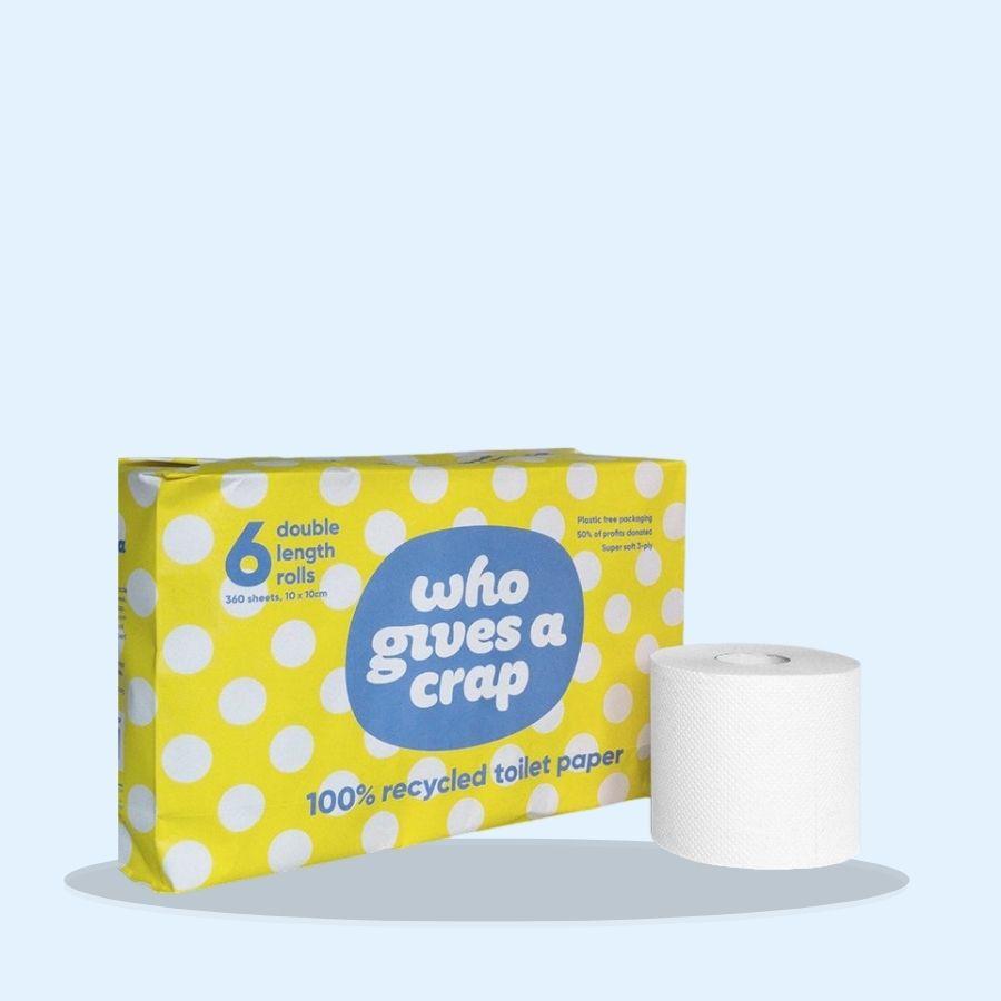 100% Recycled Paper Towels - 6 Double Length Rolls - Who Gives A Crap Paper Towels