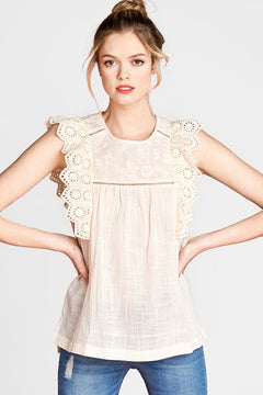 Ivory Lace Sleeveless Top