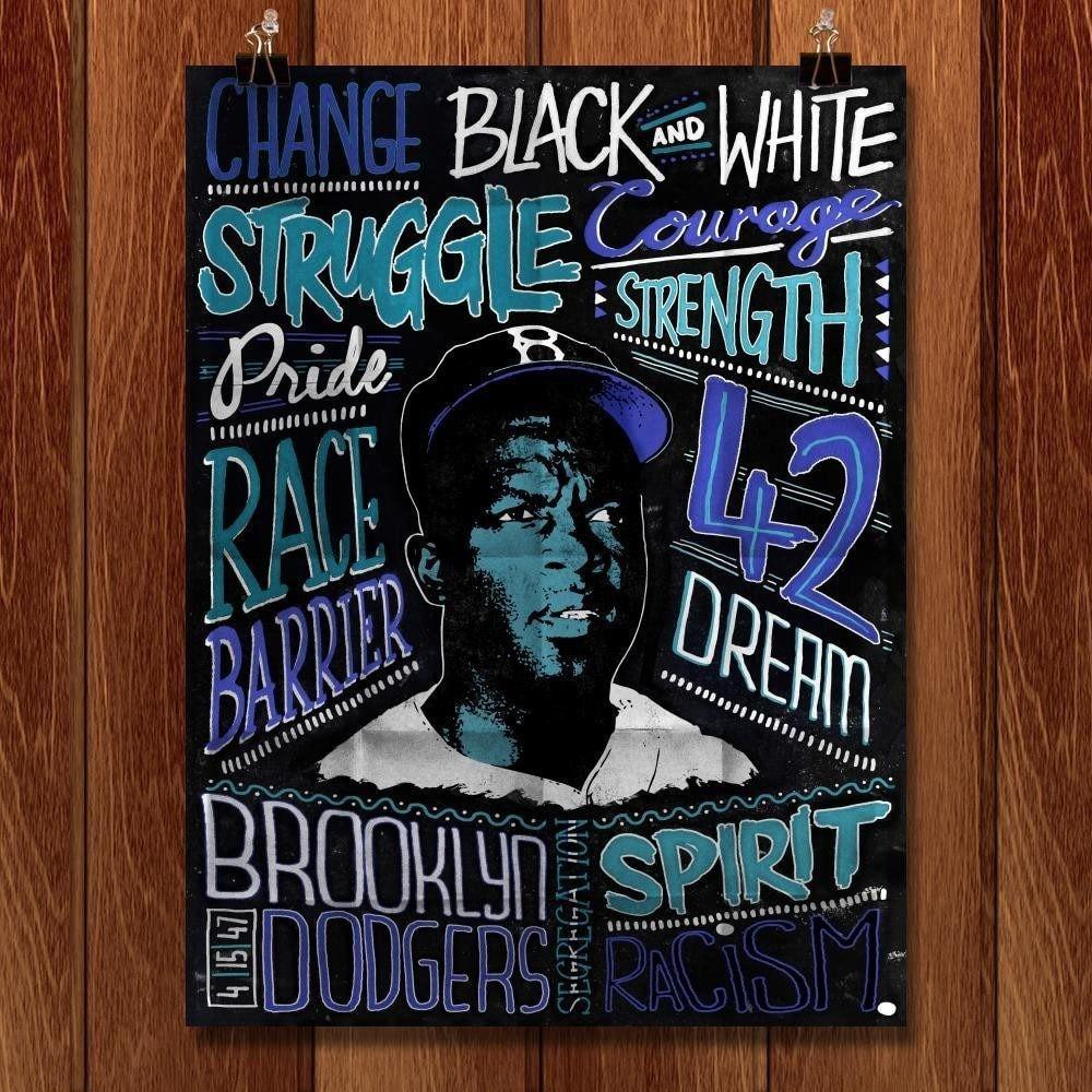 Jackie Robinson Of The Brooklyn Dodgers Art Print
