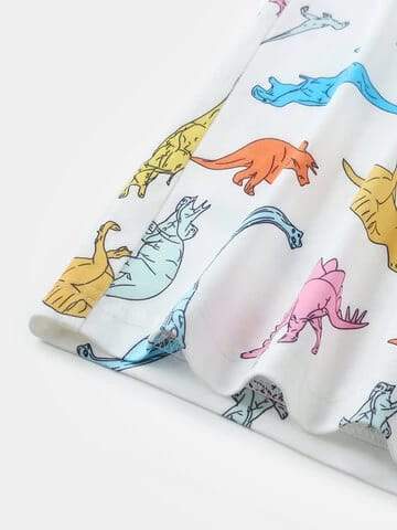 The Roy Men Fun Dinosaur Print Casual Home Round Neck Short Sleeve T-shirt