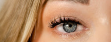 Blue eyed model wearing "icon" diy eyelash extensions.