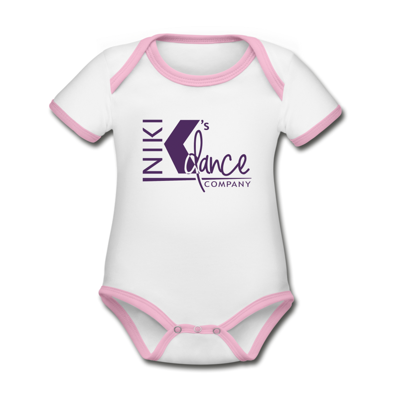 NKDC Short Sleeve Baby Bodysuit - white/pink