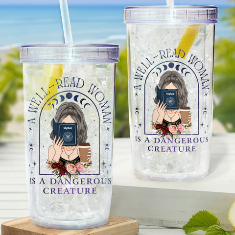 Booktrovert - Personalized Acrylic Tumbler With Straw