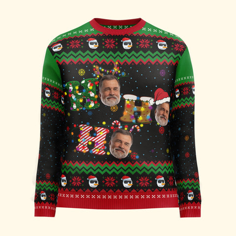 Merry Fishmas Gift For Fishing Lovers - Personalized Photo Ugly Sweater
