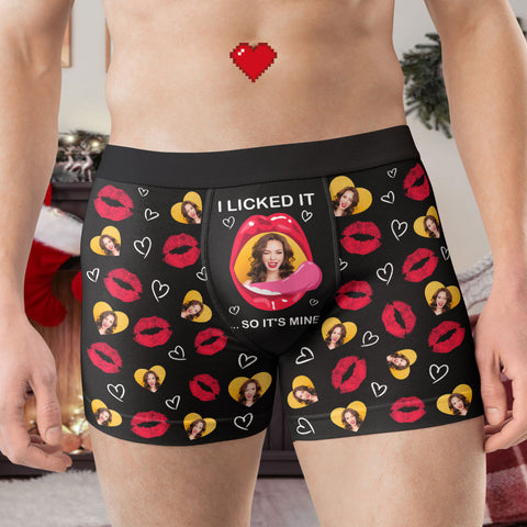 Custom Underwear With Face Personalized I Licked It so Its Mine Boxers With  Photo Anniversary Birthday Gifts for Boyfriend Gifts for Husband 