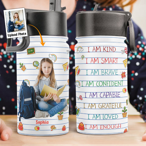 Be A Mermaid - Personalized Kids Water Bottle With Straw Lid – Macorner