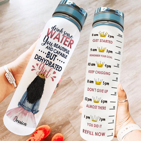 Stop Slacking Drink Your Water - Personalized Tracker Bottle - Birthday  Motivation Gift For Fitness Girls, Gymers, Besties, Sisters, Daughters