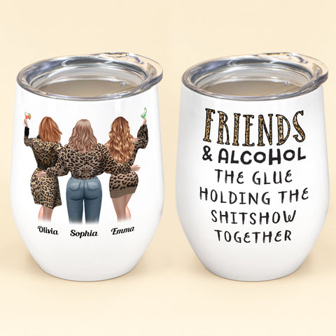 Mom Of Boys - Personalized Wine Tumbler - Mom And Kids Back – Macorner