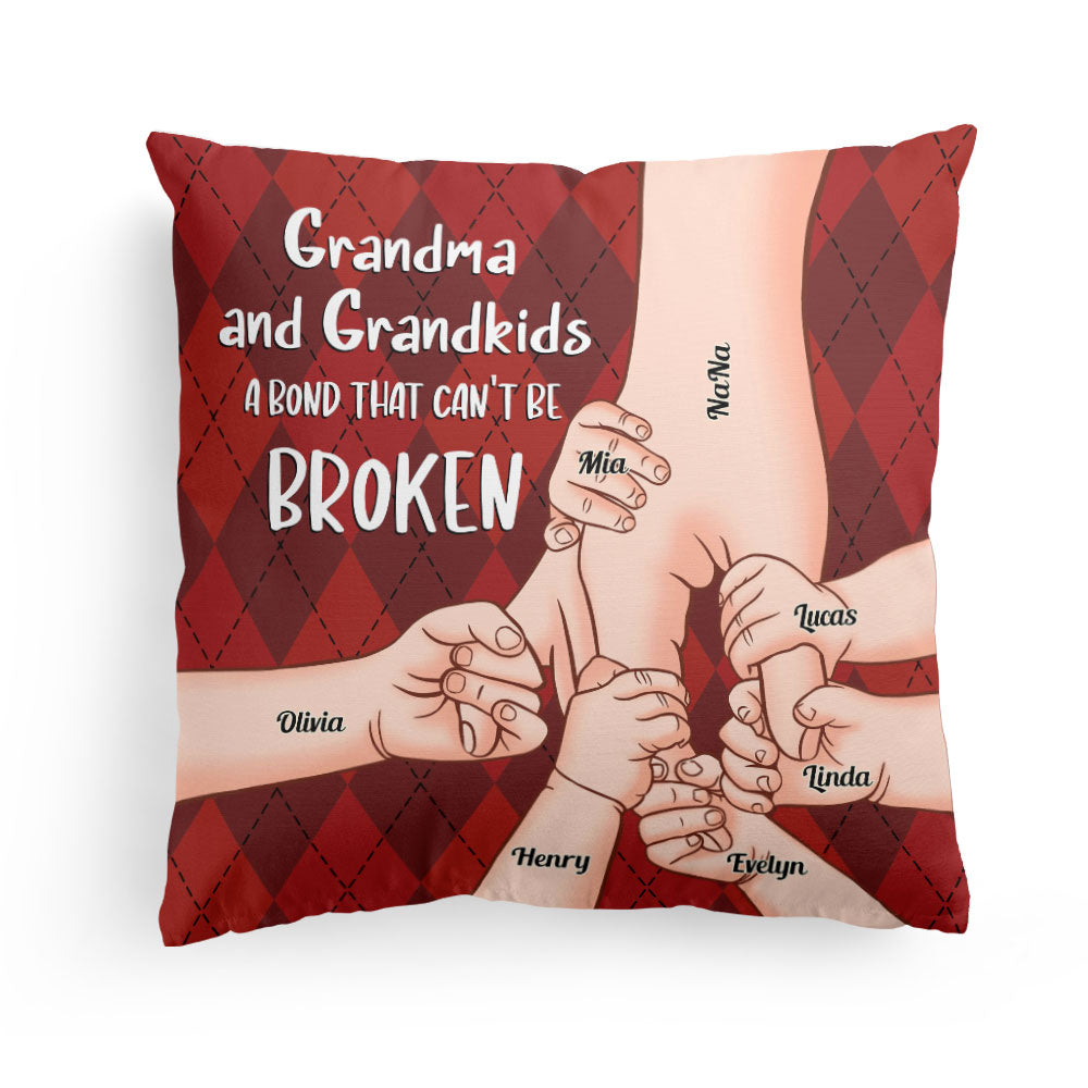 Grandparent And Grandkid A Bond That Can't Be Broken - Personalized Pillow - Birthday, Loving Gift For Grandpa, Grandma, Mom &amp; Dad