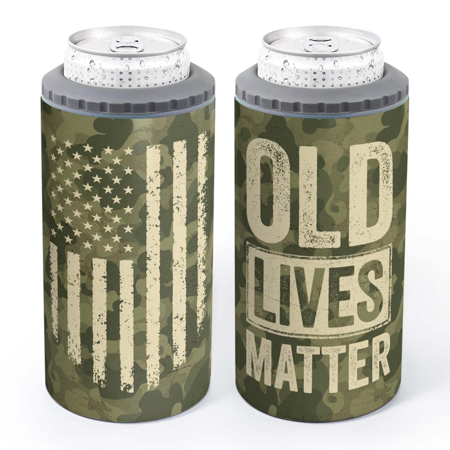 Image of Old Lives Matter - Can Cooler - Anniversary, Birthday, Christmas, Funny Gift For Husband, Men, Dad, Grandpa