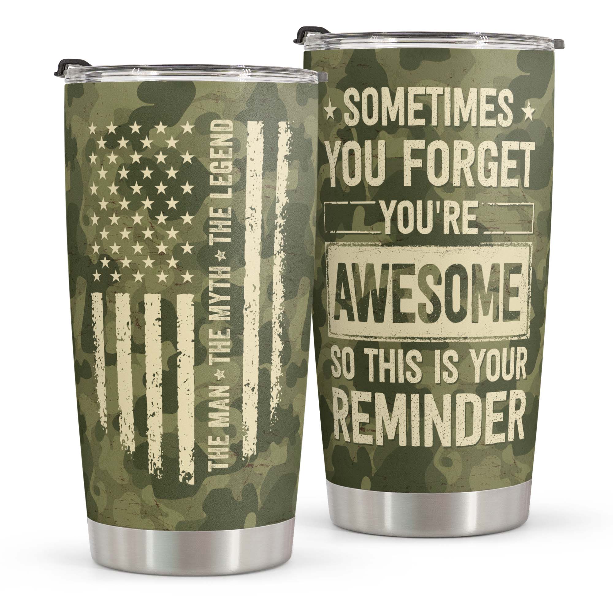 Image of The Man The Myth The Legend - Tumbler Cup - Christmas, Birthday, Veterans Day Gifts For Men, Dad, Husband, Brother