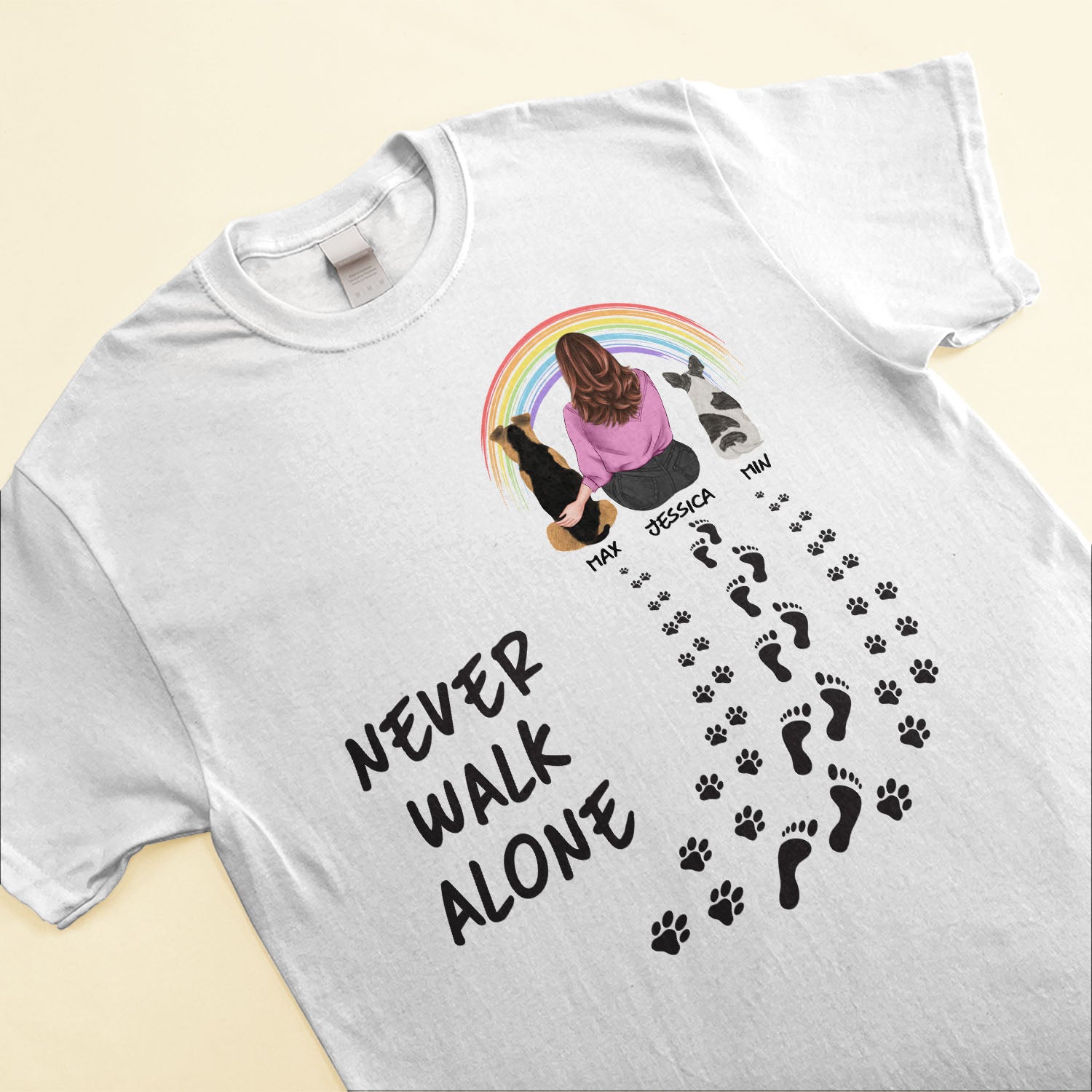 Never Walk Alone Personalized Shirt Gift For Dog Lovers Girl Bac Macorner