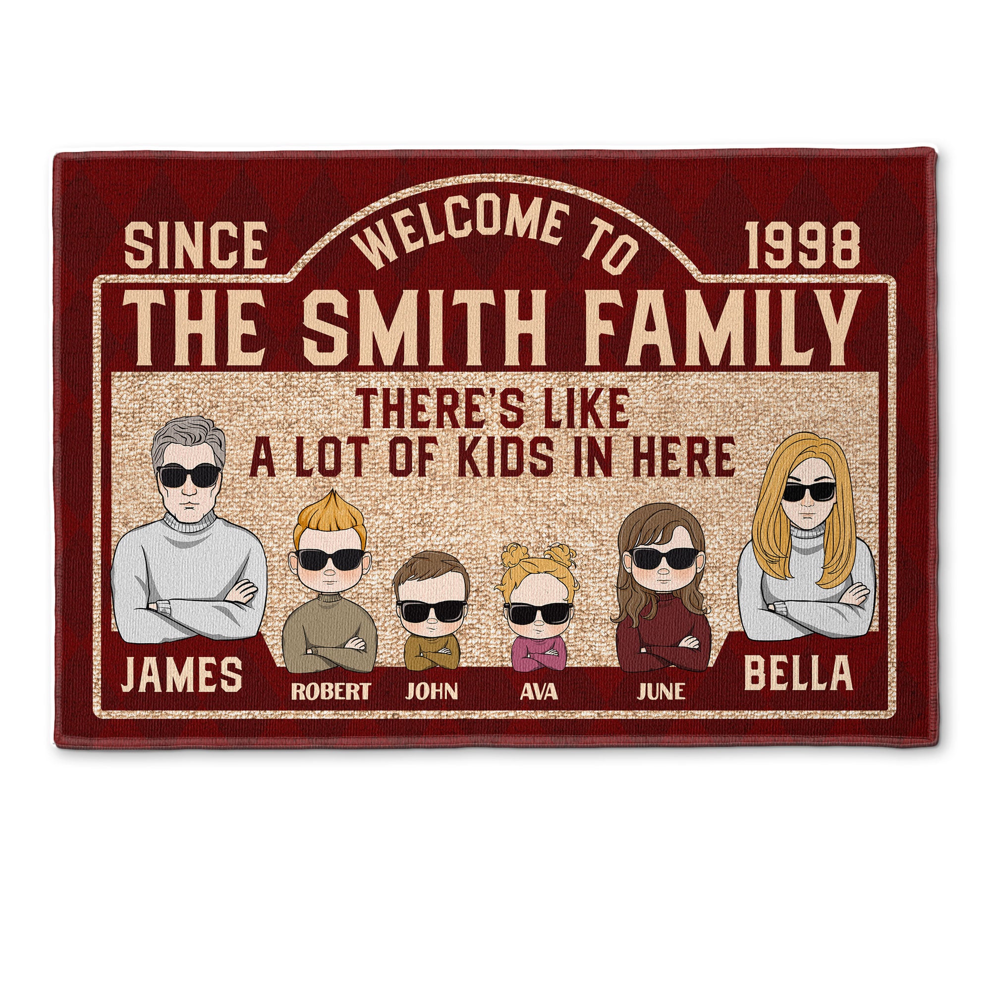 Image of There's Like A Lot Of Kids In Here - Personalized Doormat - Christmas, Birthday, Funny, Housewarming Gift For Family Members, Friends