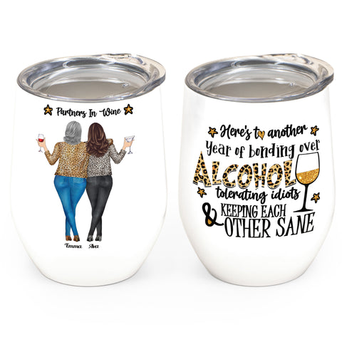 Mom Of Boys - Personalized Wine Tumbler - Mom And Kids Back – Macorner