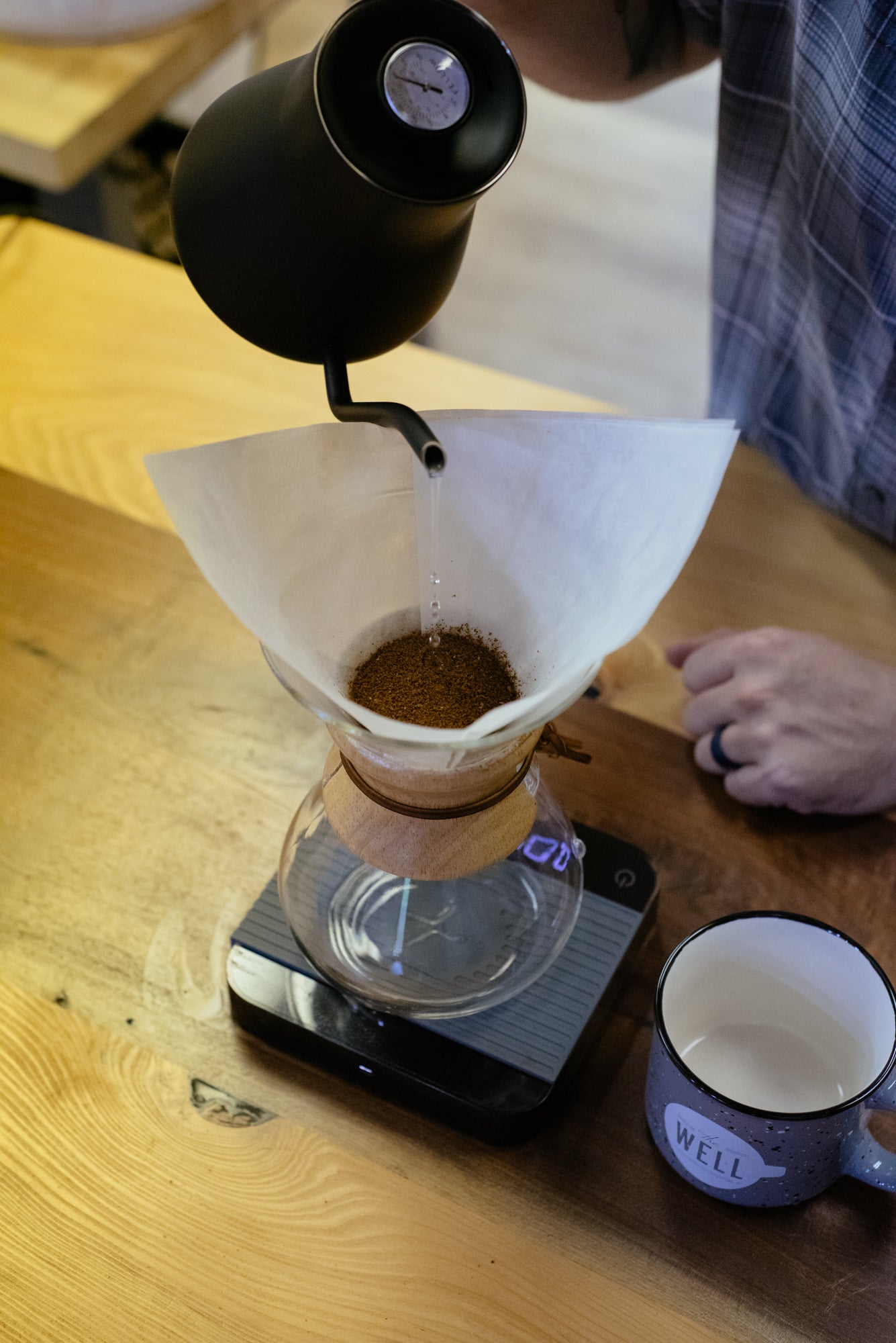 Starting the Pour on Chemex