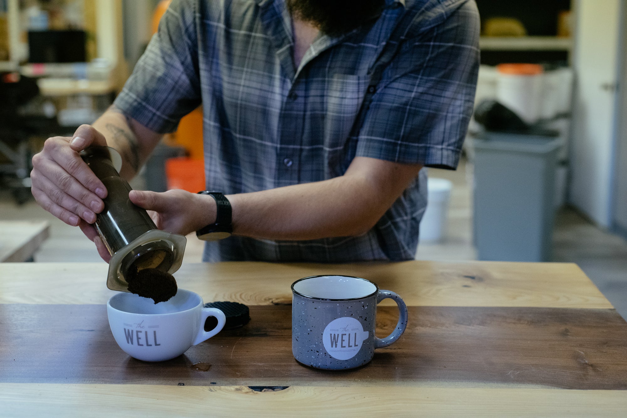 Discarding Coffee Puck