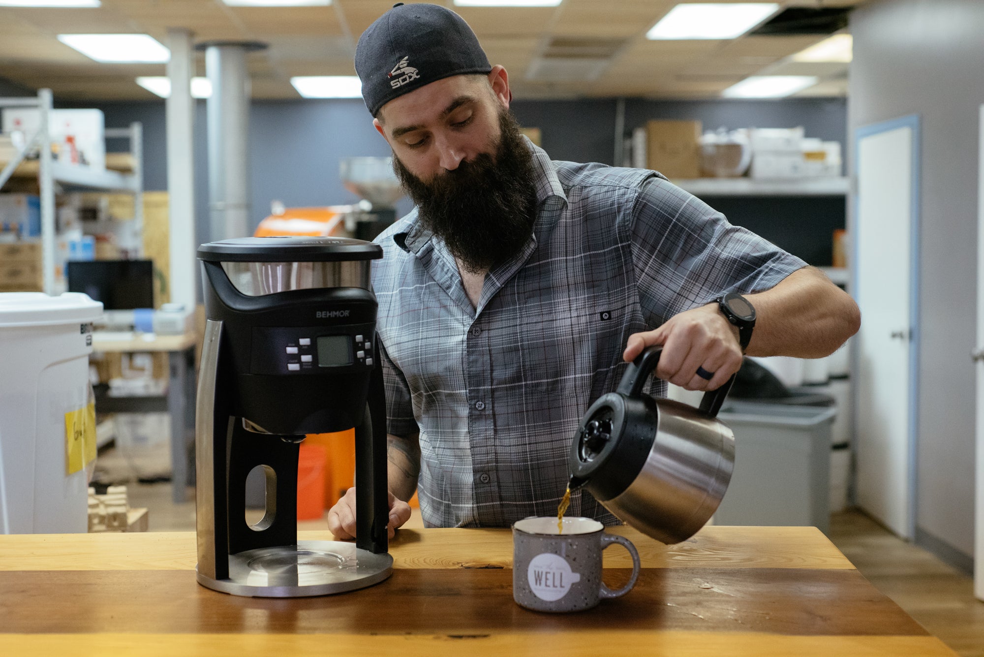 Pouring Final Product into Coffee Mug